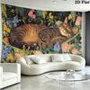 Cute Cat Wall Tapestry Aesthetic Wall Hanging Printed Fabric Blanket Decorative Tapestries for Bedroom Living Room Home Decor