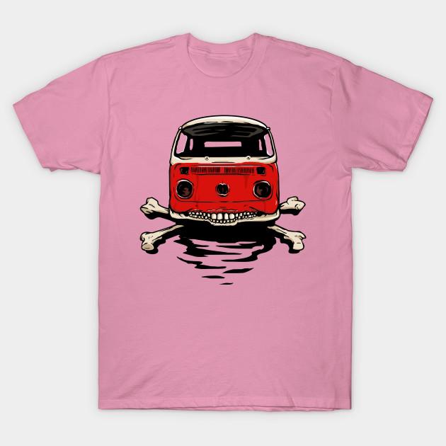 T Shirt Women Bus And Crossbones Harajuku Print Kawaii Tshirt Summer Short Sleeve Female T-Shirt Top Tee