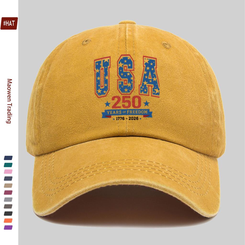 pc pcs American Freedom Baseball Cap Suitable for Outdoor Adjustable Trucker Hat with Vintage Star Print Washed Bu
