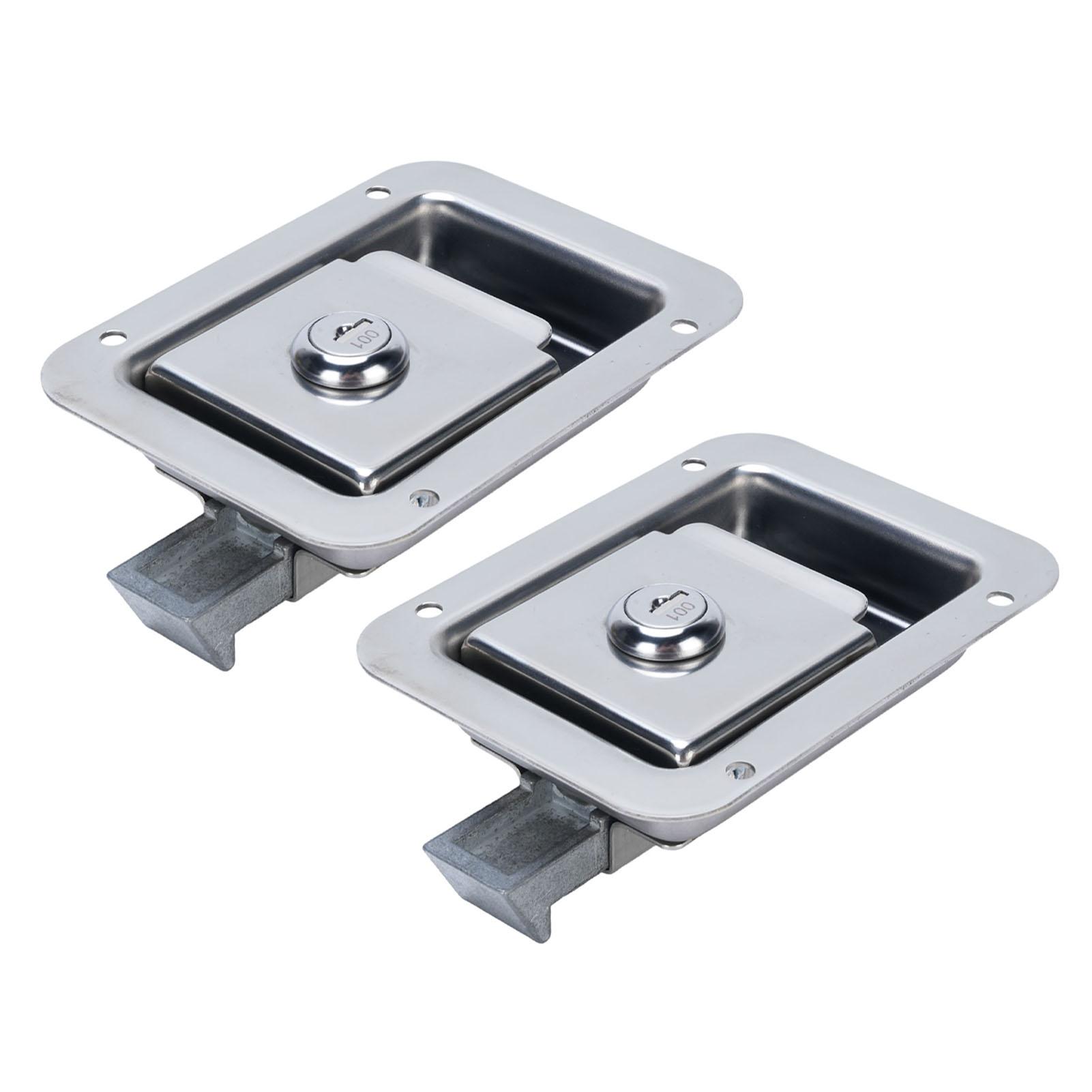 

2PCS Trailer Paddle Door Latch Handle Stainless Steel RV Toolbox Paddle Panel Lock with Keys for Truck Motorhome