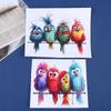 3Pcs Funny Bird Creative Glass Window Decorative Stickers For Windows Glass Wall Mirror Festival Home Decoration