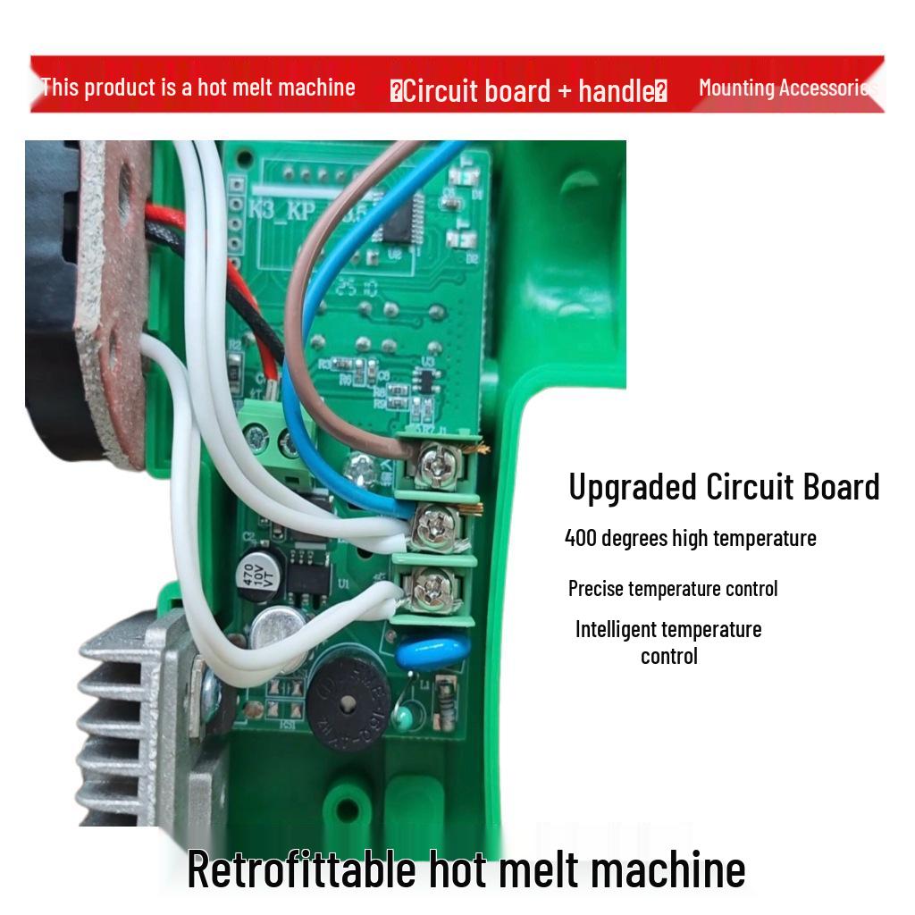 

High-Power Hot Melt Gun with Digital Display and Circuit Board Accessories