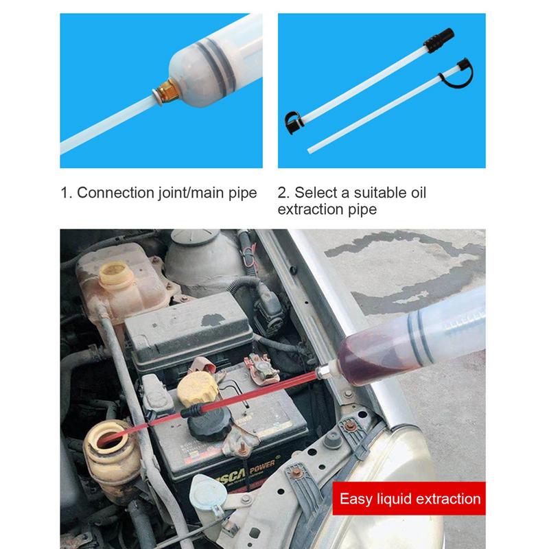 Car Brake Fluid Oil Extractor Auto Oil Change Syringe With Hose Manual Fuel Suction Filler Fluid Oil Change Evacuator Pump 1pc