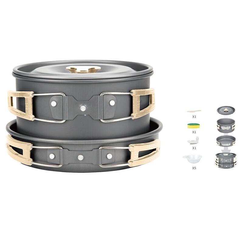 Quyoubang 10-Piece Outdoor Camping Cookware Set (3-4 Person)