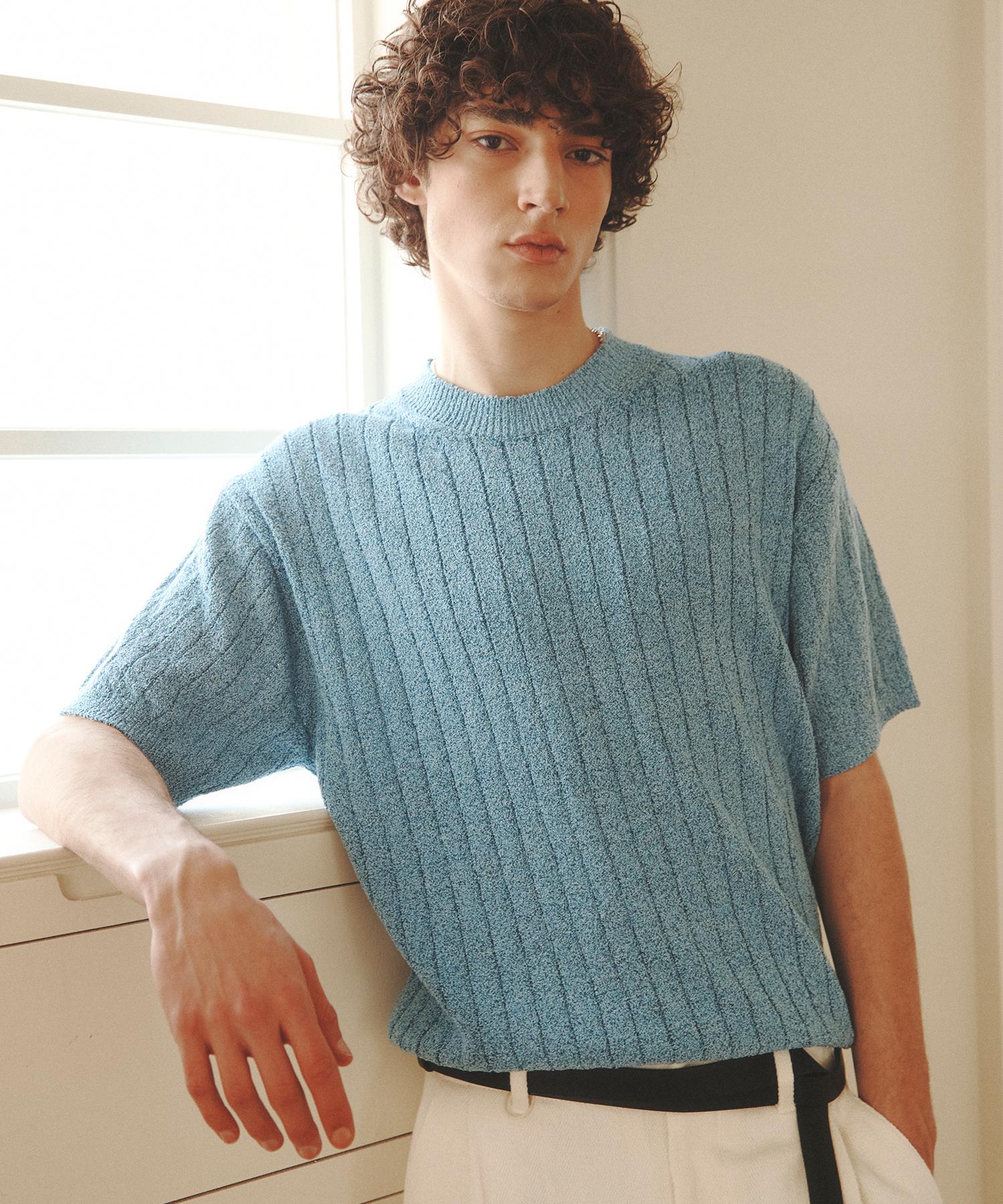 Nitied Summer Boucle Round Knit Blue L