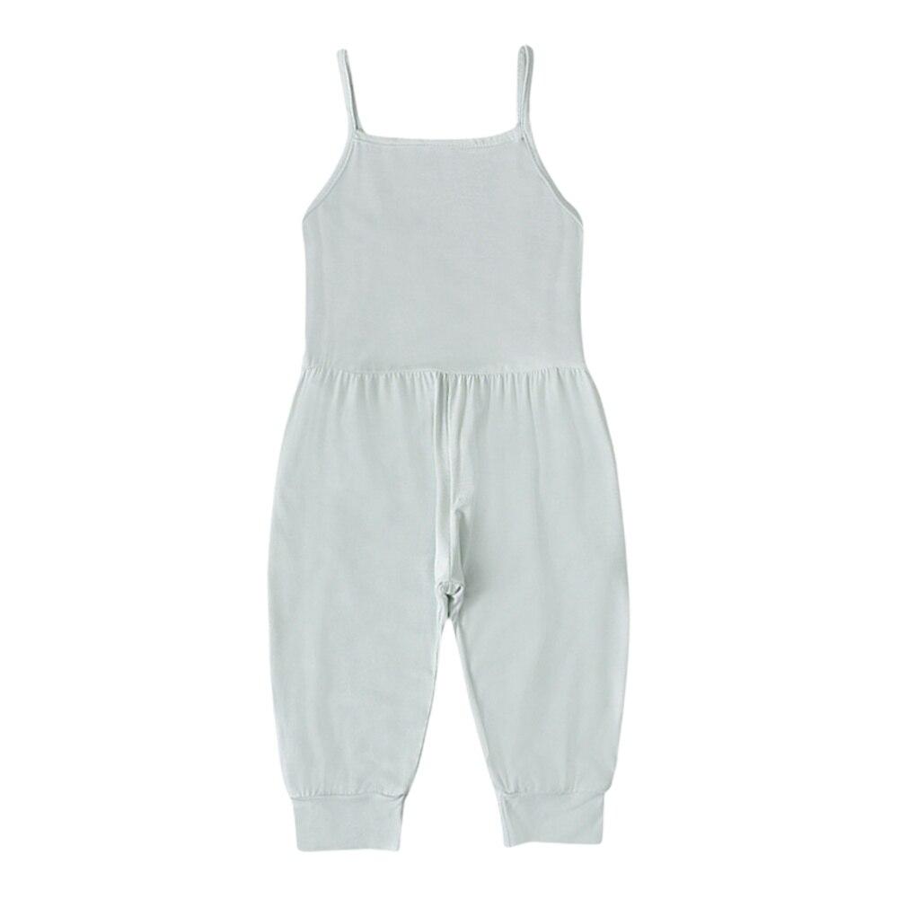 Toddler Jumpsuit Sleeveless Open Back Girls One Piece Strap Romper with Pockets