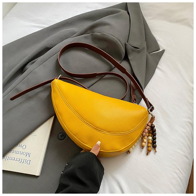 

Fashion niche design small bag women s new ins Korean version casual dumpling bag personalized simple messenger bag croissant bag жёлтый