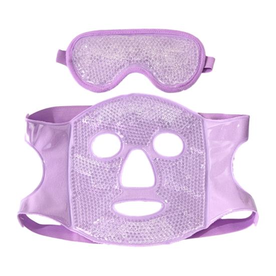 Ice Eye Mask And Face Mask Hot Cold Compress for Puffy Eyes Dry Eyes Migraines Toothaches Redness Relief Double-Sided Gel Beads Reusable Therapy Skin