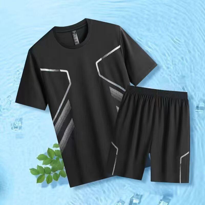 Ice Silk Quick-Dry Summer Running Suit - Unisex Short-Sleeved & Shorts