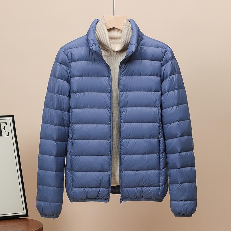 2025 New 90% White Duck Down Stand-up Collar Hooded Down Jacket Women's Short Slim-fit Large-size Winter Coat