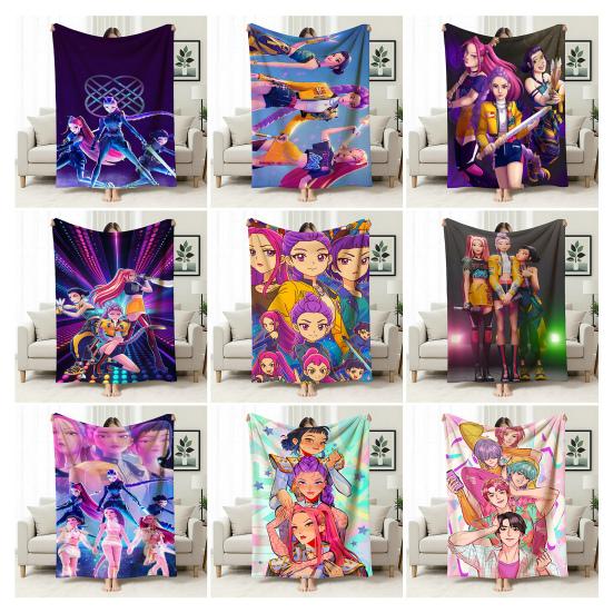 Hunter Girls Blanket Cozy Flannel Machine Washable Anime Throw Blanket Print Blanket for Kids Sofa Couch