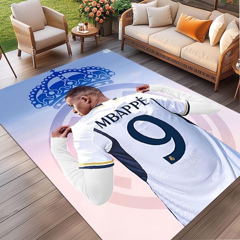 Kylian Mbappe Print Rug, Washable Floor Carpet, For Entryway Dorm Laundry Room Office Study, Home Decor Birthday Christmas Gift