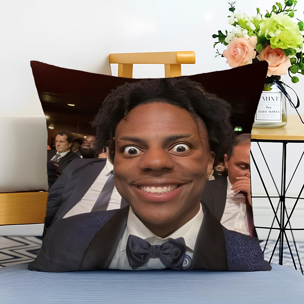 Internet Celebrity Energetic I-Ishowspeed Cushion Cover Washable Linen Pillowcase Soft For Sofa Bed Cozy Home Room Decor