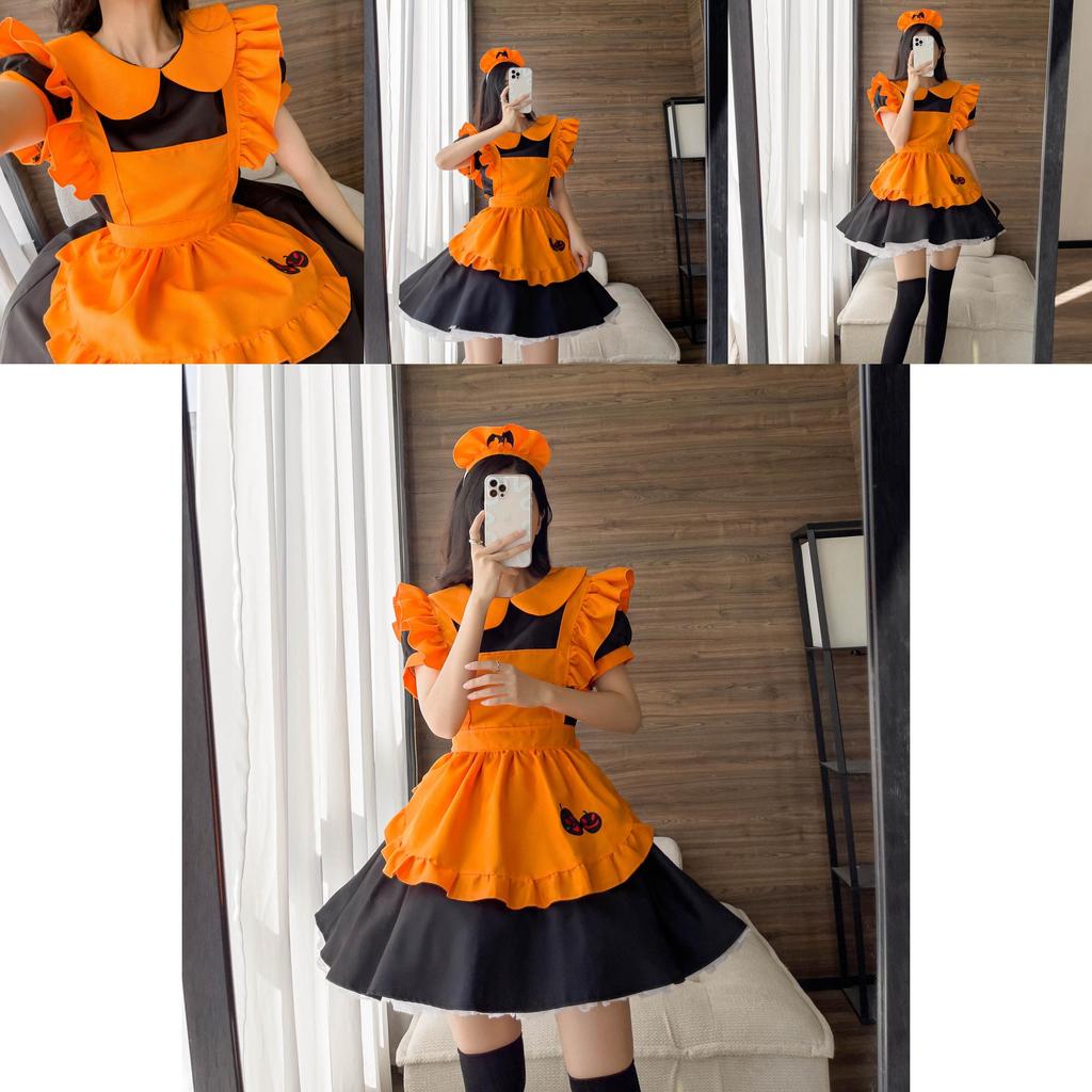 Magic Girl Role Play Dress With Pumpkin Theme For Halloween Party