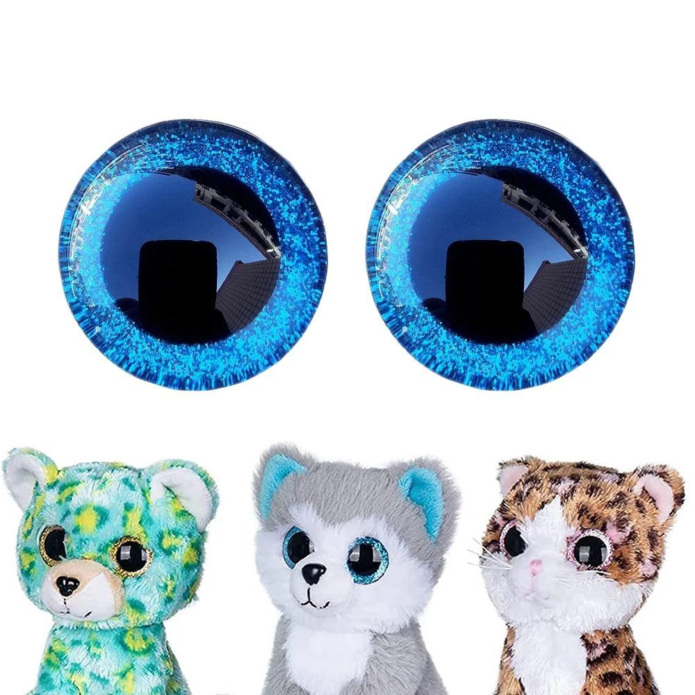 20 buc Ochi de siguranță din plastic transparent cu sclipici 3D pentru jucării croșetate, artizanat, fabricarea păpușilor, animal, siguri pentru bebeluși, ochi 10/12/14/16/18/20/25/30/35mm