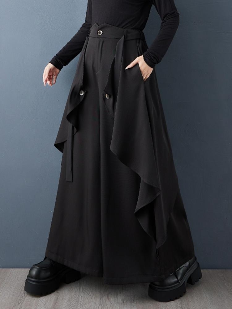 XITAO black irregular female pants GJ1249