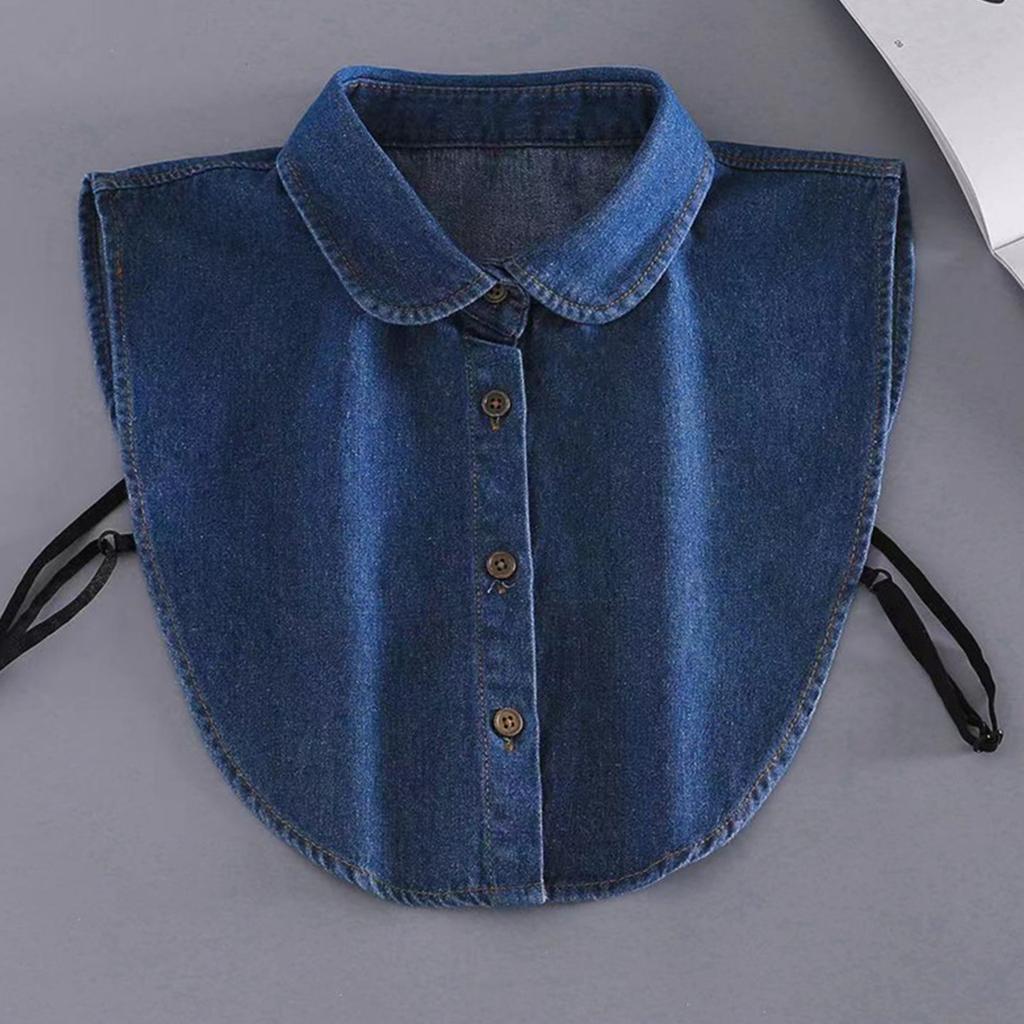 Detachable Denim Fake Collar for Women Button Down Half Shirt Blouse Mock Collar Removable Shirt Collar Accessory
