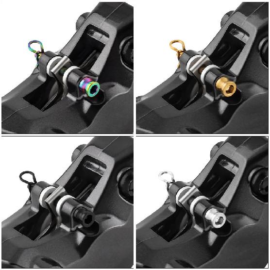 MUQZI 2pcs Titanium Bolts Bicycle Disc Brakes Caliper Lightweight Mounting Screws Road MTB Disc Brake Pad Bolts with Fixing Clip