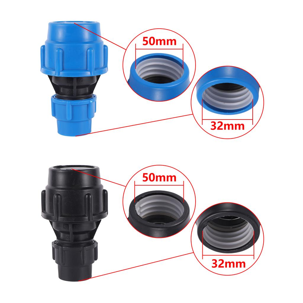 25-50mm to 20-40mm PE Pipe Reducer Direct Head Hose Connector Adapter Garden Farmland Irrigation Straight Reducer Fittings