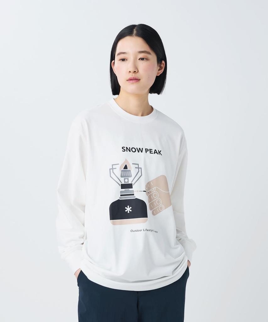 Enjoy Camping Long Sleeve Size M [Snow Peak] T-Shirt TS-26SU001 Long-sleeved T-shirt, Men's/Women's, BLACK,