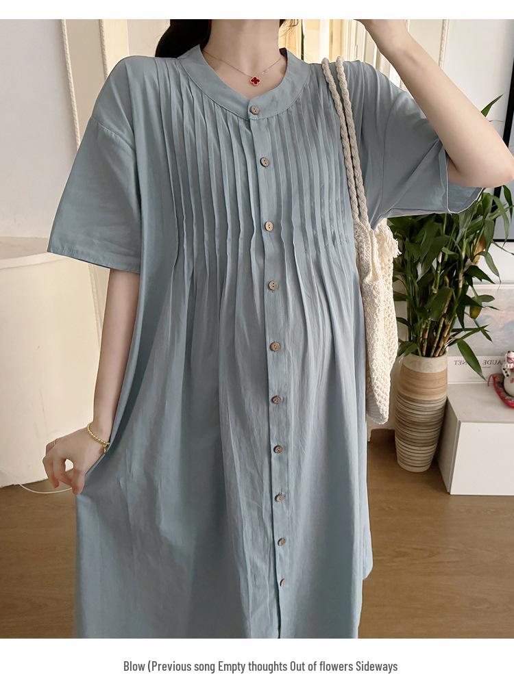 2026 Stylish A-Line Maternity Dress with Short Sleeves