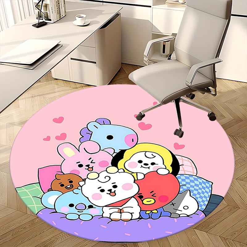 Kpop Chair mat Round Rug-Office carpet, Non-slip, Suitable for Living Rooms, Bedrooms decor.1205290a