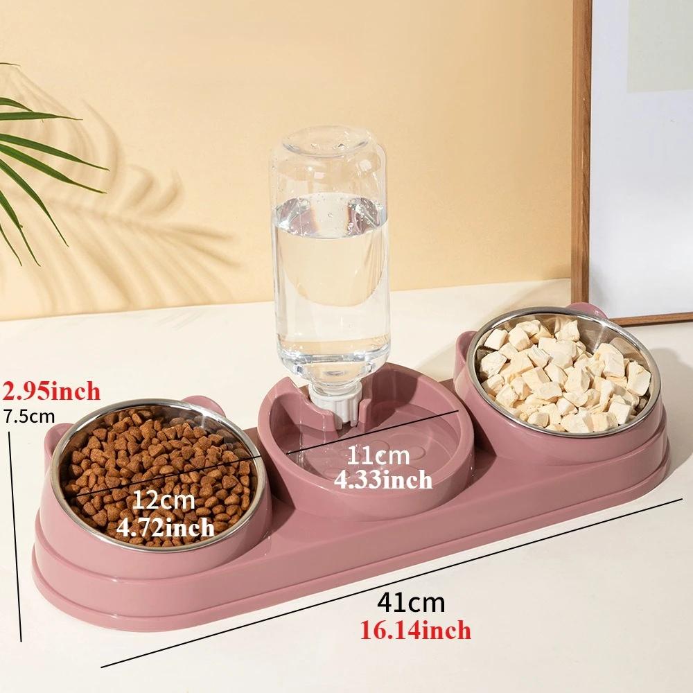 Elevated Bowl for Cats and Dogs Durable Two-in-one Feeder Bowl Food Bowl Automatic Drinking Water Small Cat Dog Pet Supplies