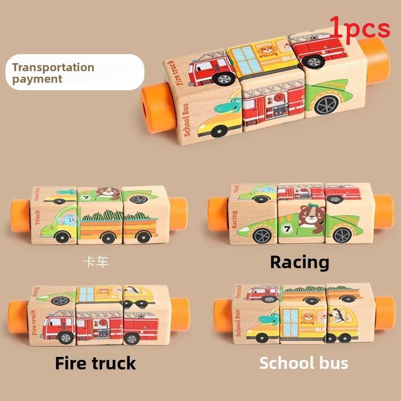 Toddler 3d Wooden Rotating Puzzle Toy For Cognitive Growth And Dexterity Hand