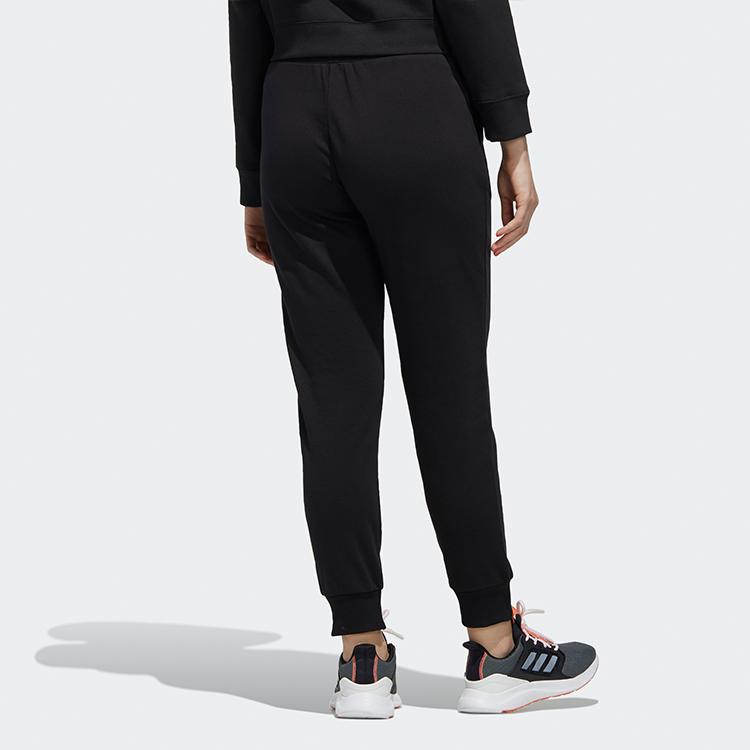 Adidas Neo Logo Printed Cuffed Casual Sweatpants Women Bottoms Black FP7881