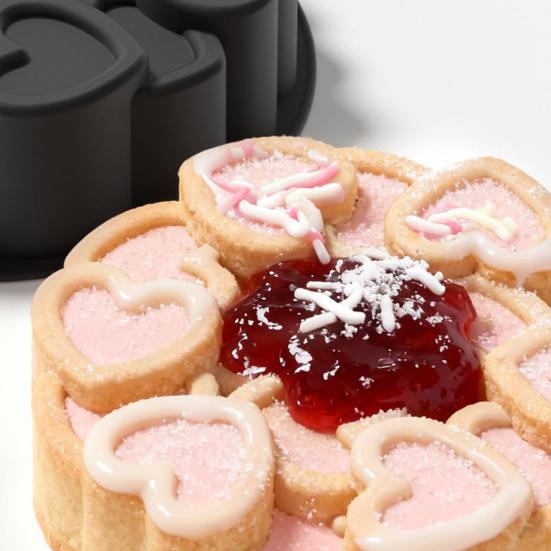 Silicone Cake Mold Flexible Food Grade Baking Mold for Oven And Freezer Non-Stick Heart Shape Dessert Mold for Mousse Cookies Jelly