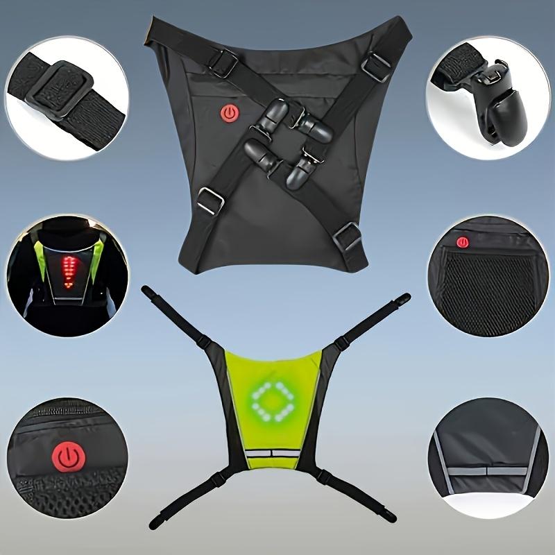 LED Turn Signal Bike Pack USB Rechargeable Reflective Vest Backpack with Direction Indicator Safety