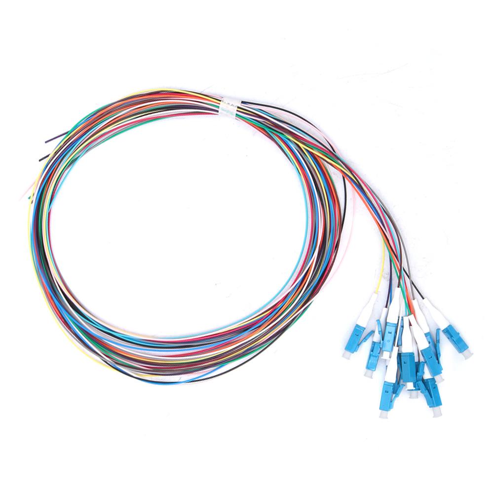 Fiber Pigtail LC Fiber Pigtail Optical Fiber Pigtail 12 Strand Fiber Optic Pigtail LC/UPC Single Mode Low Insertion Loss 1.5m