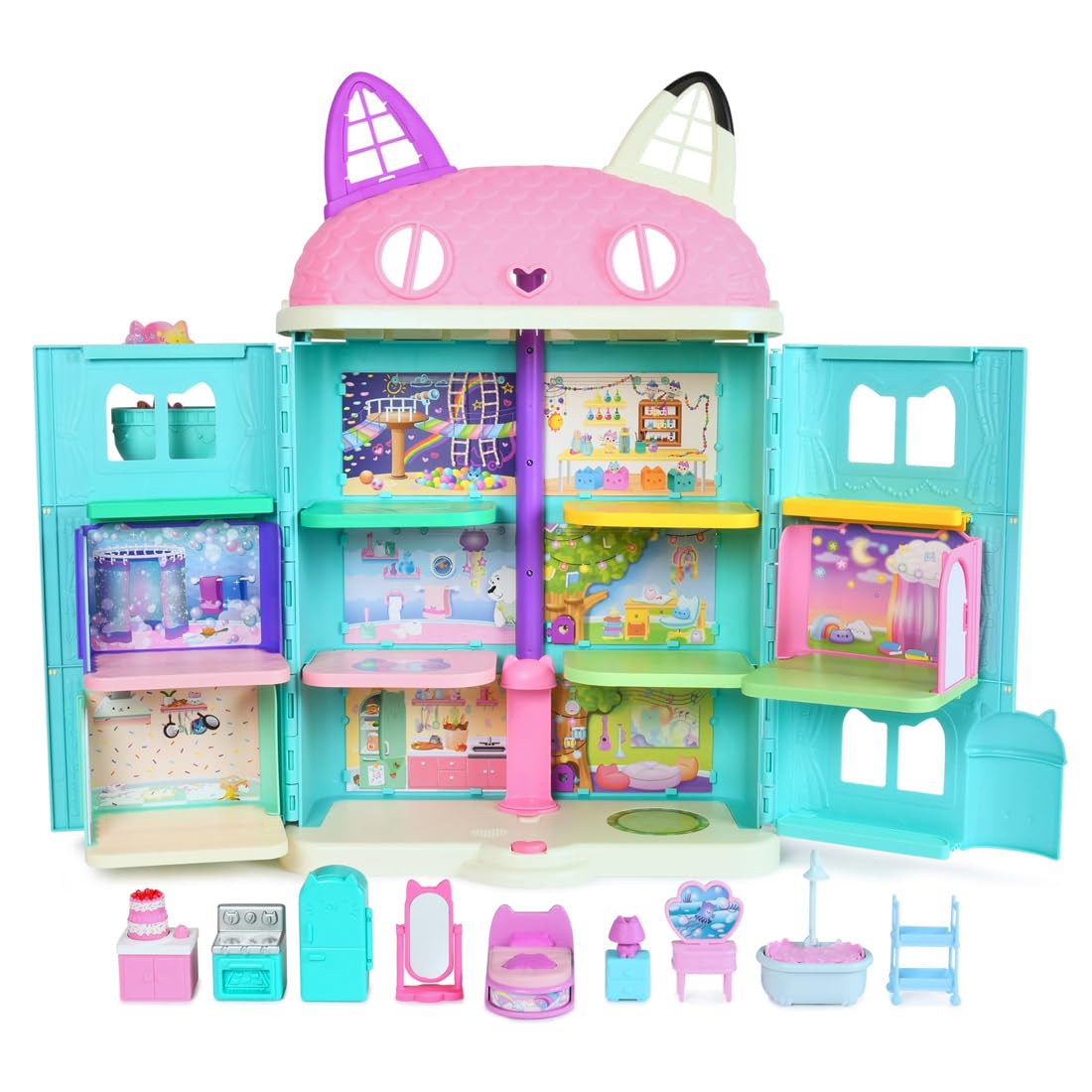 Takara Tomy Gabbys Dollhouse Large Cat House Nyan-tastic Gift Set Three Rooms