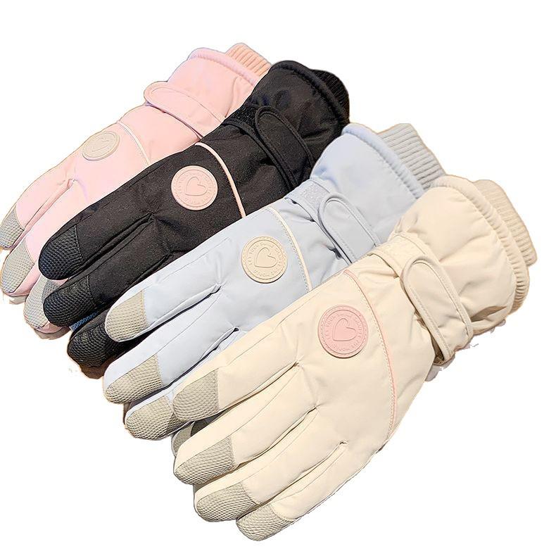 Women's Winter Ski Gloves: Velvet-Lined, Windproof, Warm, Touchscreen Compatible, Non-Slip Outdoor Cycling.