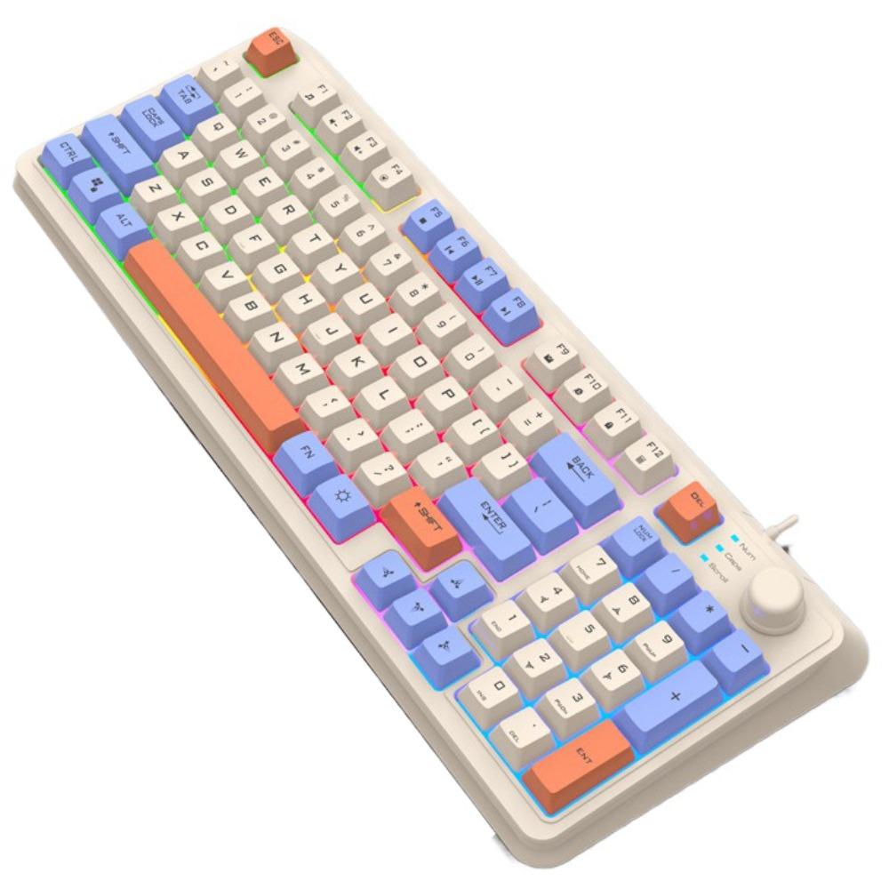 Adjustable Volume Wired RGB Light Keyboard K82 Wired Keyboard  Computer Peripherals