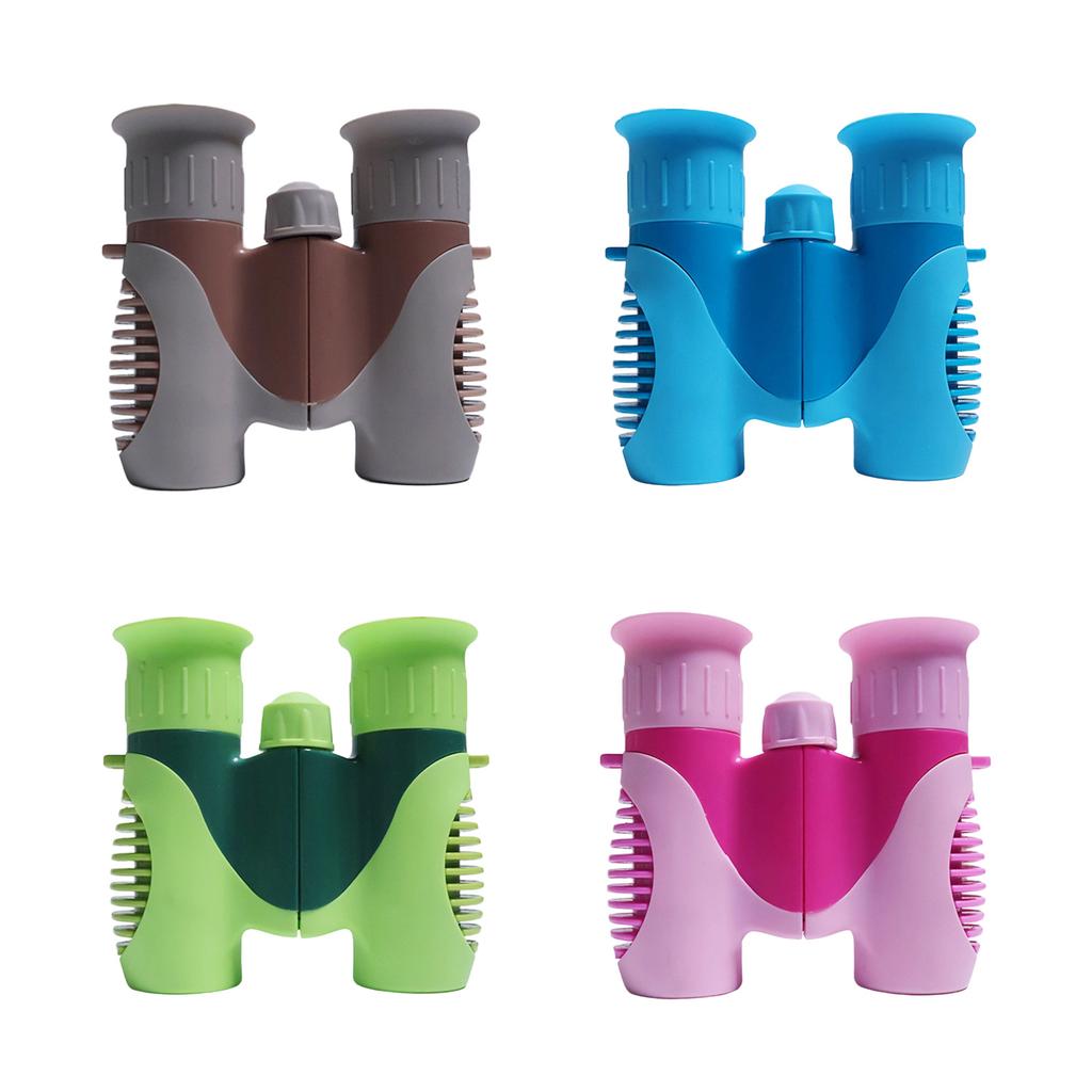 8x Magnification Kids Binoculars Foldable Design Adjustable Focus Outdoor Toy Plastic Texture for Bird Watching Hiking