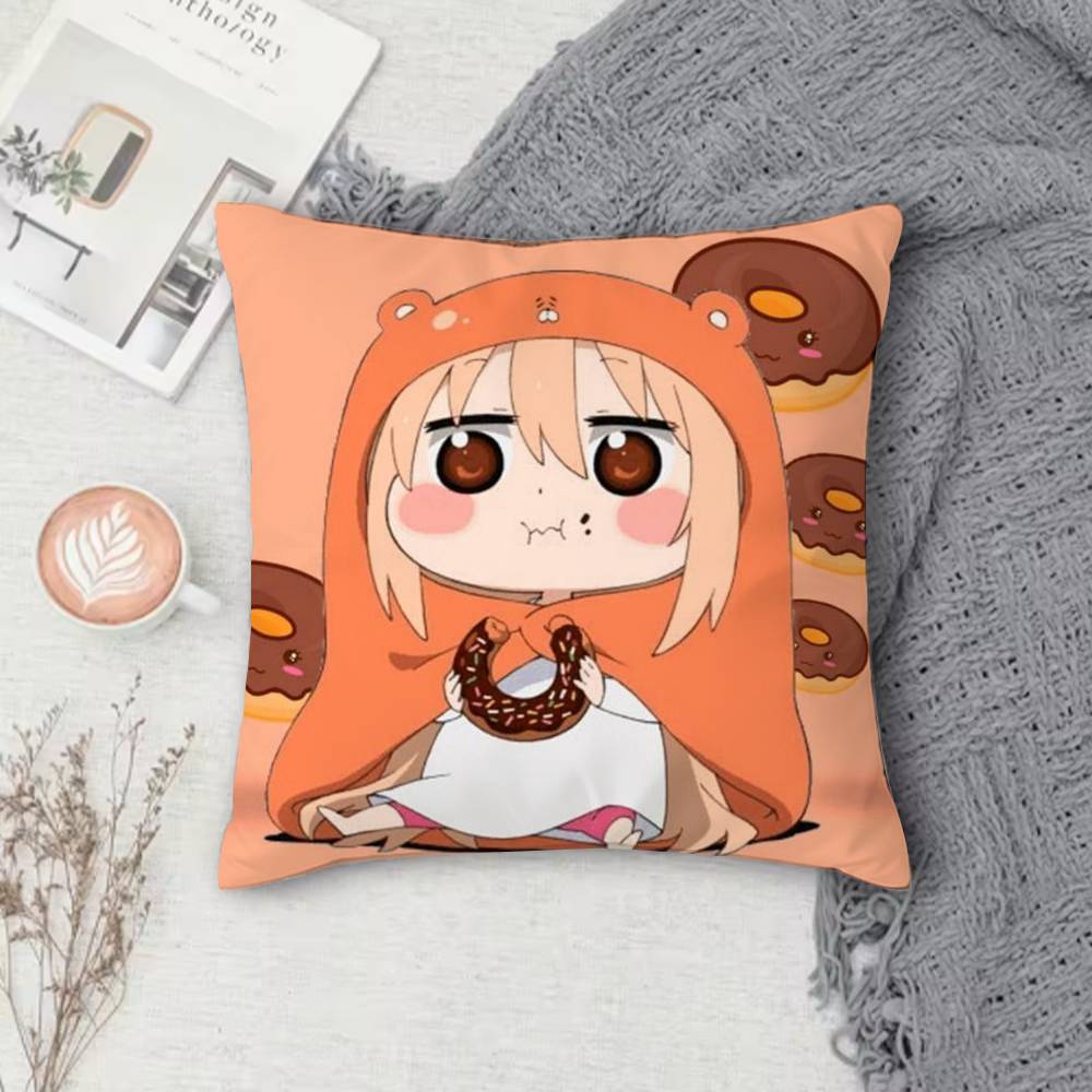 HHimouto umaru chan Doublesided Printed Square Decorative Cushion Cover for Sofa Living Room Home Decor
