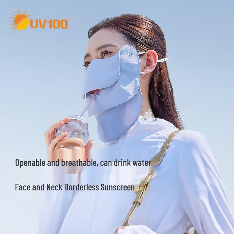 UV100 Anti-UV Breathable Sun Protection Face Mask светло-серый