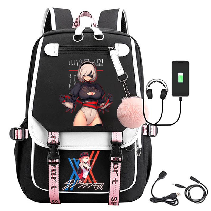 Large Capacity Schoolbag with Shoulder Strap; Student Three-piece Pencil Case Set