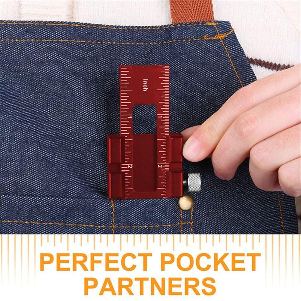 T-Type T Track Ruler Inch and Metric Scribing Ruler Precision Pocket Ruler  Scriber Measuring Tools