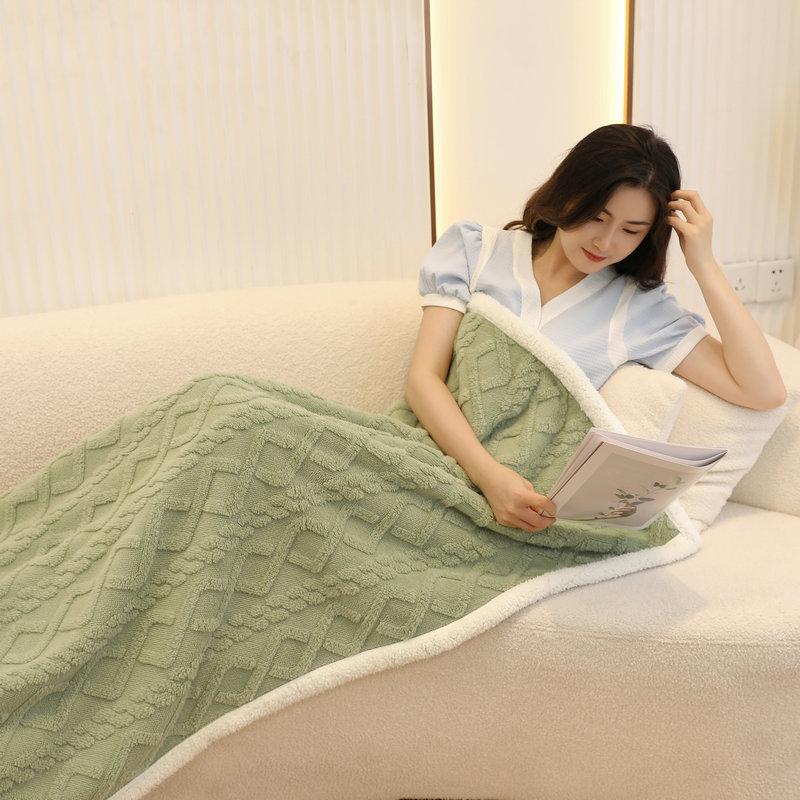 Manta Xale Manta para Sesta de Escritório Manta Espessa de Inverno Manta Multifuncional Pequena Colcha Pequena Manta para Sofá