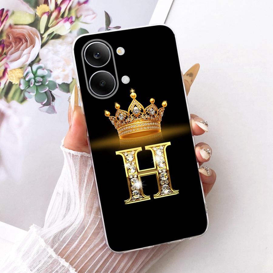 For Xiaomi Redmi Turbo 5 Max Case Crown Letter Pattern TPU Shockproof Cover for Redmi Turbo5 5Max Soft Silicone Phone Housing