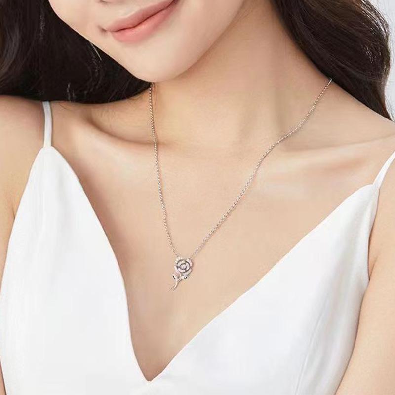 

Ожерелье из стерлингового серебра S925 розового цвета для женщин, доступный роскошный модный дизайн Sense 925