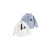 Spring and Autumn Children's Clothing Boy Long Sleeves Gingham Shirt Kids Tie Embroider College Style Blouse Baby Boy Polo Collar Top
