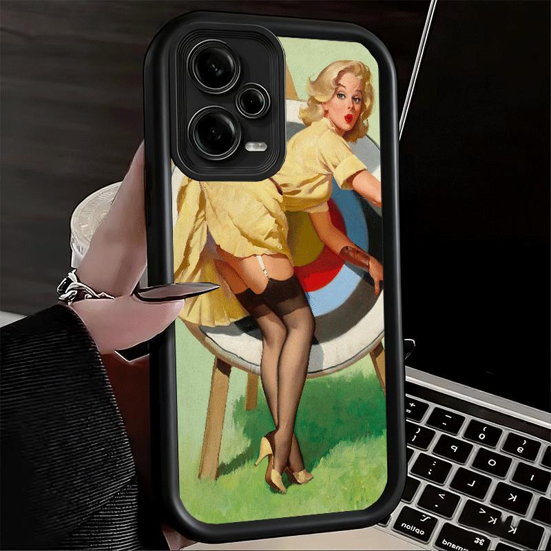 Retro Poster Style Pin Up Girls Soft Phone Case for Xiaomi Redmi Note 15 14 13 12 11 Pro Plus 10S 11S 4G 11T 5G Shell Silicone F