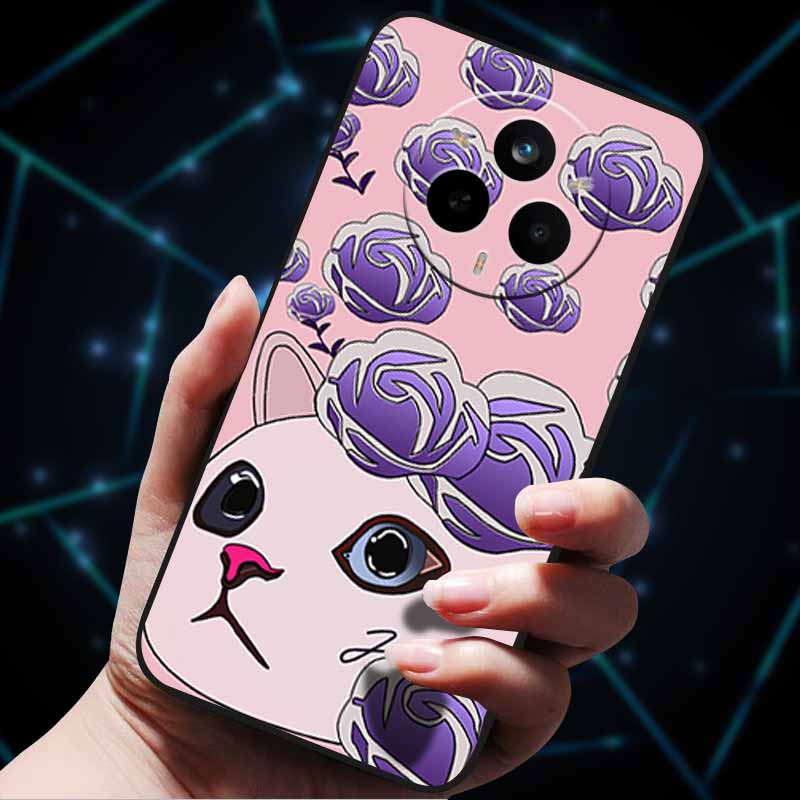 For Realme 14 Pro 5G Case 14Pro+ Soft Silicone Bumper 3D Flowers Emboss Phone Cases for Realme 14 Pro+ Plus Back Covers Shells