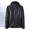 Men's First-layer Cowhide Mink Fur Collar Leather Jacket
