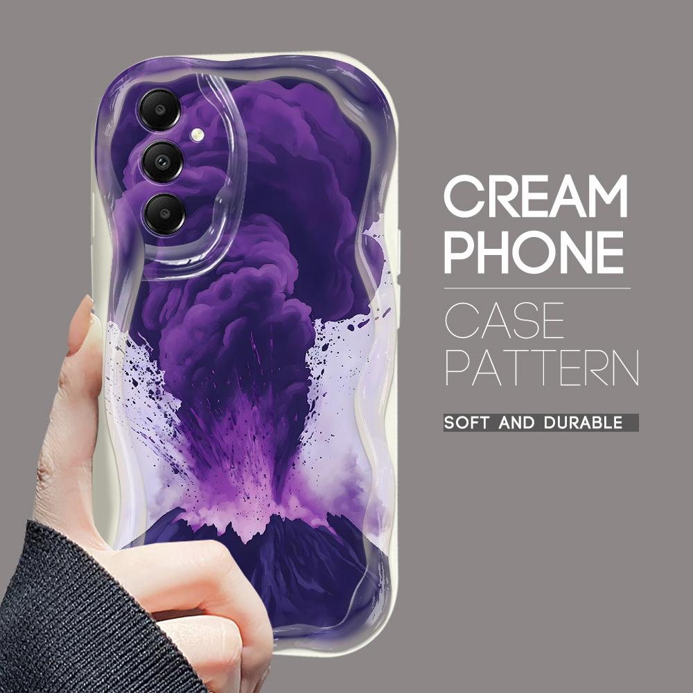 

Милый мультяшный узор, кремовая текстура, мягкий силиконовый чехол с волнистыми краями, чехол для телефона Samsung Samsung S22 Plus 5G белый