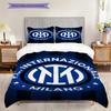 Inter Milan Football Emblem Three-piece set (1 * duvet cover + 2 * pillowcase, without core) Bedding set Christmas birthday gift Soft and comfortable