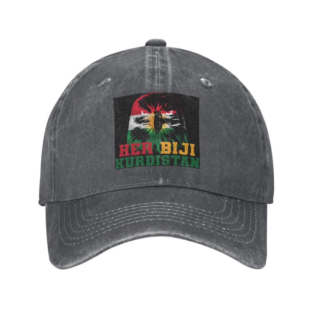 Unisex Baseball Hats Her Biji Kurdistan Flag Eagle Denim Fabric Streetwear Baseball Caps Hip Hop Cap Casquette